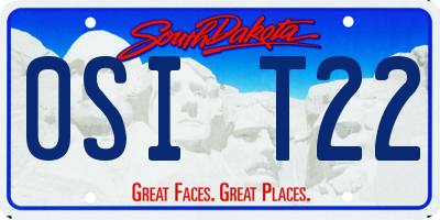 SD license plate 0SIT22