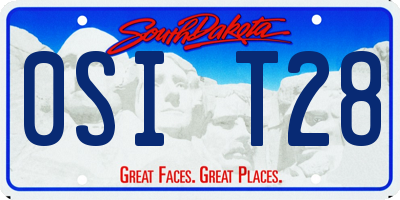 SD license plate 0SIT28