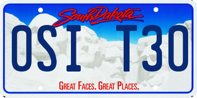 SD license plate 0SIT30
