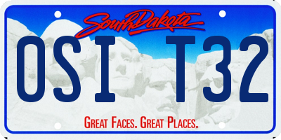 SD license plate 0SIT32