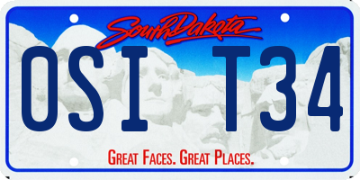 SD license plate 0SIT34