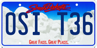 SD license plate 0SIT36