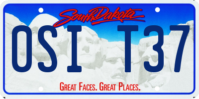 SD license plate 0SIT37