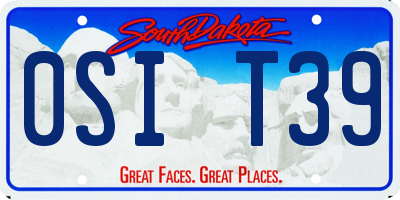SD license plate 0SIT39