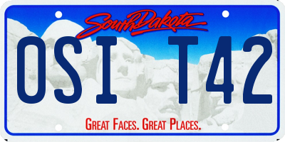 SD license plate 0SIT42