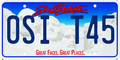 SD license plate 0SIT45