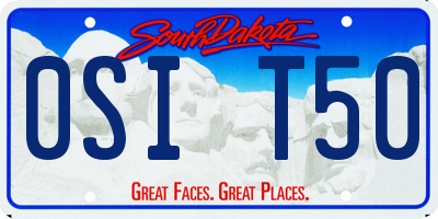 SD license plate 0SIT50