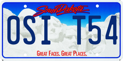 SD license plate 0SIT54