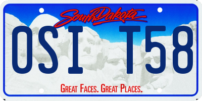 SD license plate 0SIT58
