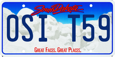 SD license plate 0SIT59