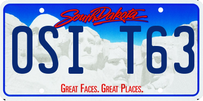 SD license plate 0SIT63