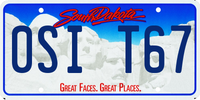 SD license plate 0SIT67