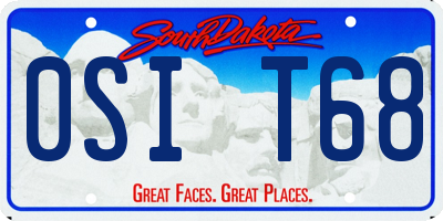 SD license plate 0SIT68