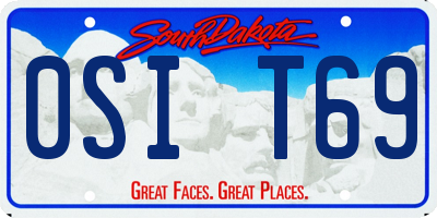SD license plate 0SIT69