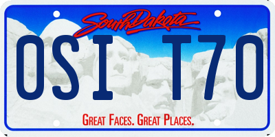 SD license plate 0SIT70