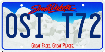 SD license plate 0SIT72
