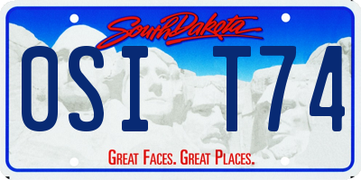 SD license plate 0SIT74
