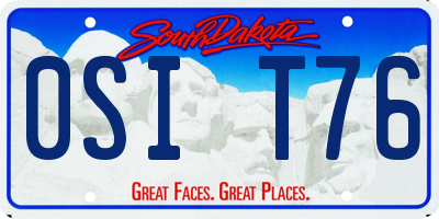 SD license plate 0SIT76