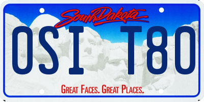 SD license plate 0SIT80