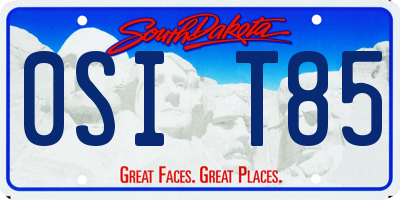 SD license plate 0SIT85