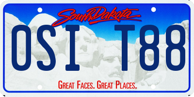 SD license plate 0SIT88