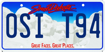 SD license plate 0SIT94