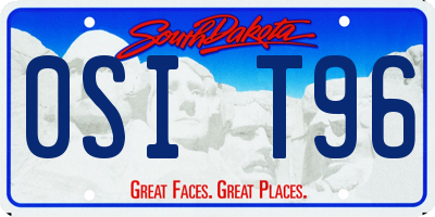 SD license plate 0SIT96