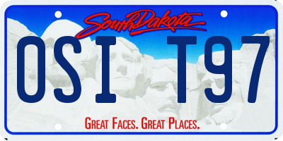 SD license plate 0SIT97