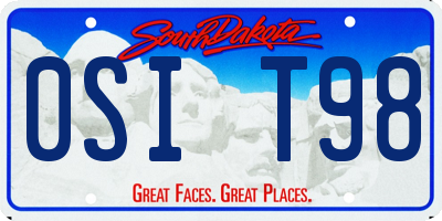 SD license plate 0SIT98