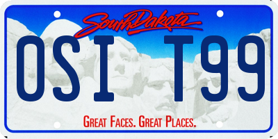 SD license plate 0SIT99
