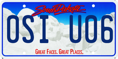 SD license plate 0SIU06