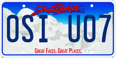 SD license plate 0SIU07