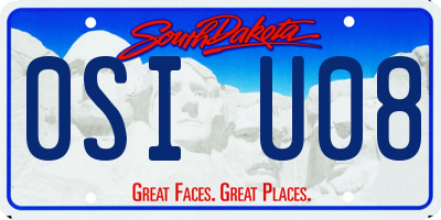 SD license plate 0SIU08