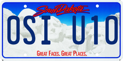 SD license plate 0SIU10