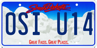 SD license plate 0SIU14