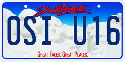 SD license plate 0SIU16