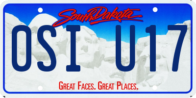 SD license plate 0SIU17