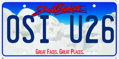 SD license plate 0SIU26