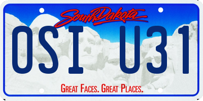 SD license plate 0SIU31
