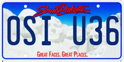 SD license plate 0SIU36