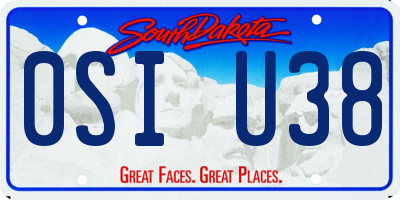 SD license plate 0SIU38