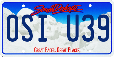 SD license plate 0SIU39