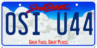 SD license plate 0SIU44