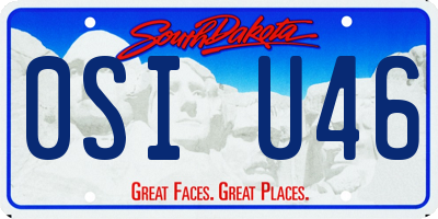 SD license plate 0SIU46