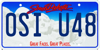 SD license plate 0SIU48