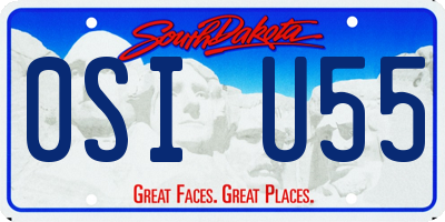 SD license plate 0SIU55