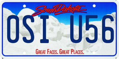 SD license plate 0SIU56