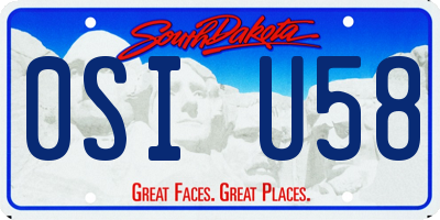 SD license plate 0SIU58