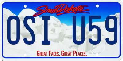 SD license plate 0SIU59