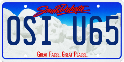 SD license plate 0SIU65